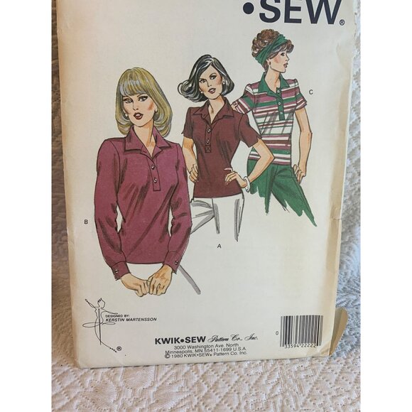 Kwik Sew Misses Top Sewing Pattern sz 14-20 1064 - uncut - Picture 2 of 11